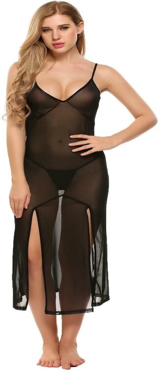 NaughtyWear Extra Seductive Honeymoon Nighty Vibrant Black
