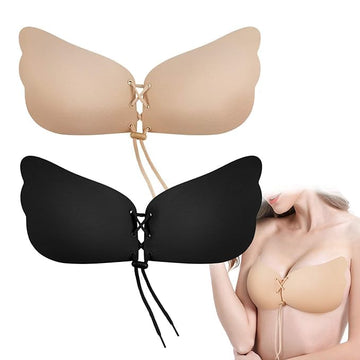 Women's & Girl's Silicone Gel Self-Adhesive Stick On Push Up Strapless Nylon & Spandex Wire Free Bra