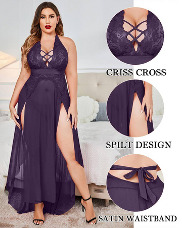 NaughtyWear Seductive Honeymoon Nighty Purple