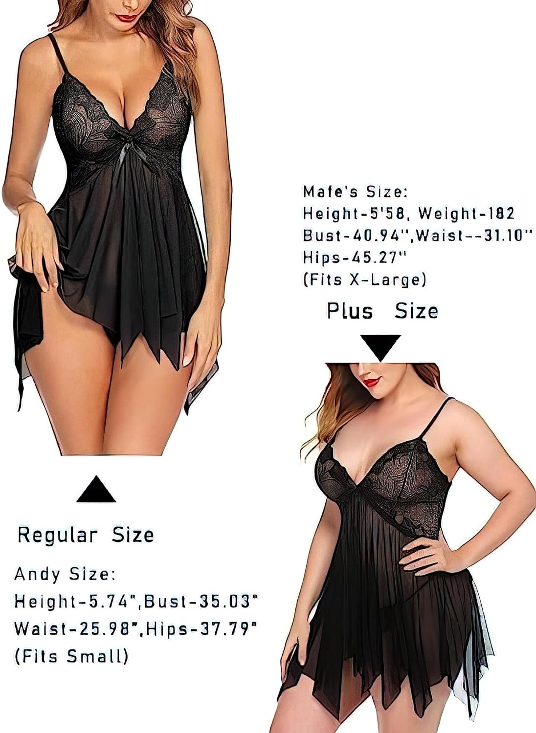 NAUGHTYWEAR BABYDOLL DRESS EXCLUSIVE COLLECTION CHARCOL BLACK