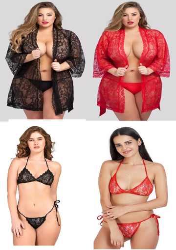NAUGHTYWEAR  Seductive and Exotic First Night Honeymoon Wear Set for Women | Transparent Nightdresss | Combo Pack of 4