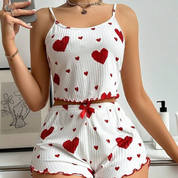 Naughtywear Love Charm Ribbed  Sweet heart  Co-ord Lounge Set