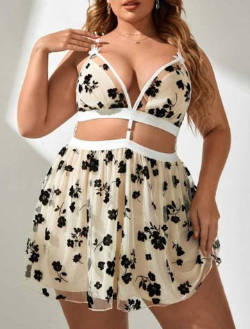 Baby Doll Sexy Dress Floral Print
