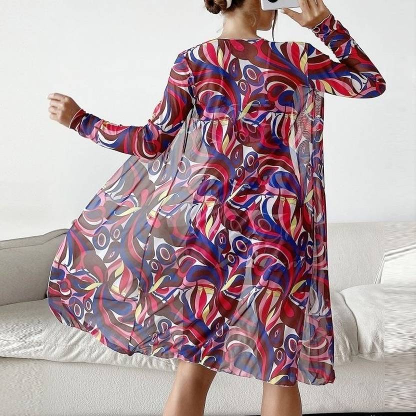 Naughty Wear Floral Print Baby Doll  Dress Purple