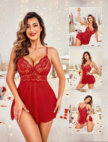 Naughtywear Baby Doll Dress M1  RED