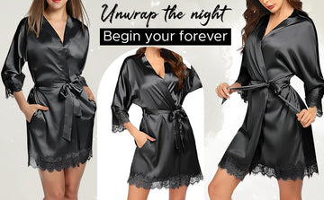 Naughtywear Sexy Robe Night Dress Black