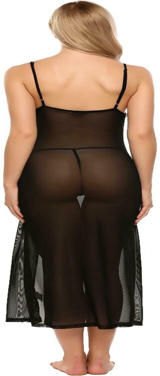 NaughtyWear Extra Seductive Honeymoon Nighty Vibrant Black