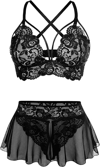 NaughtyWear SeduceMe Sheer Round Lace Co-Ord Lingerie Set